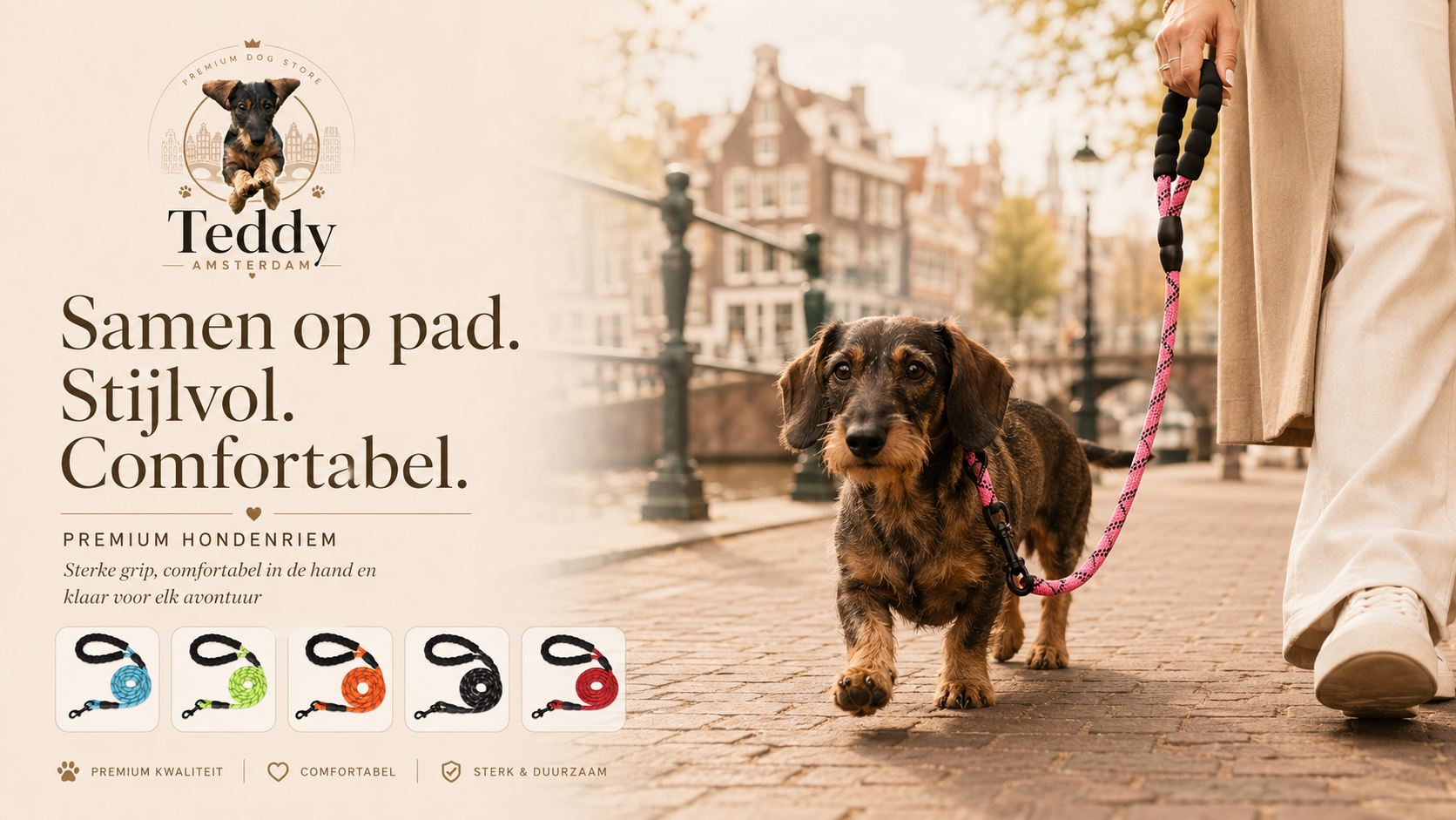 Teddy Amsterdam Hondenriem