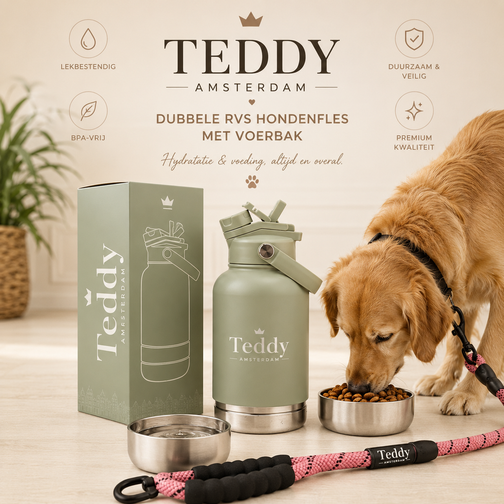 Teddy Amsterdam - Water en voer reisfles